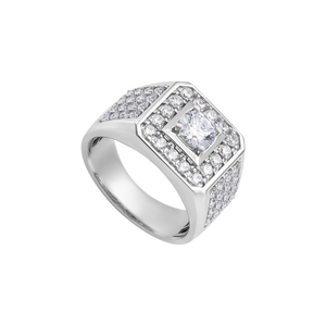 Nhẫn nam Vàng trắng 10K đính đá ECZ PNJ XMXMW005203