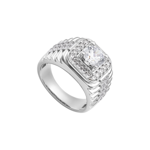 Nhẫn nam Vàng trắng 10K đính đá ECZ PNJ XMXMW005209