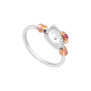 Nhẫn Bạc đính đá PNJ ❤️ HELLO KITTY ZT00H000005