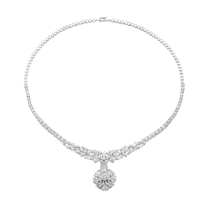 Dây cổ Vàng trắng 10k đính đá ECZ PNJ XMXMW000230