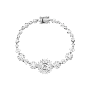 Lắc tay Vàng trắng 10K đính đá ECZ PNJ XMXMW000040