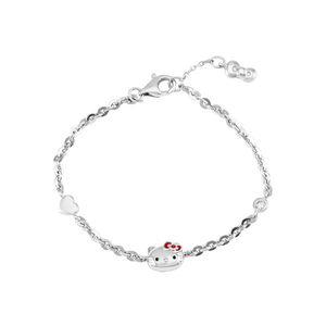 Lắc tay trẻ em Bạc đính đá PNJ ❤️ HELLO KITTY XM00W000027