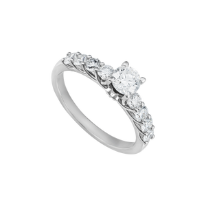 Nhẫn Kim cương Vàng trắng 14K PNJ DDDDW013073