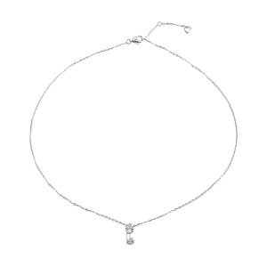 Dây cổ Kim cương Vàng Trắng 14K PNJ chữ T DDDDW000667