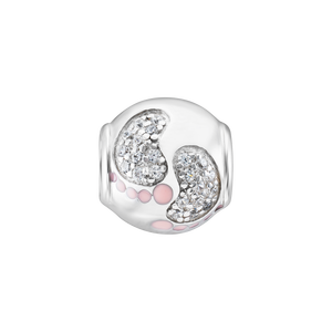 Hạt charm Bạc DIY đính đá PNJSilver hình bàn chân 00XMW060014