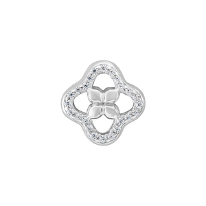 Hạt charm Bạc DIY đính đá PNJSilver hình cỏ bốn lá 00XMW060028