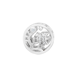Hạt charm xỏ bạc đính đá PNJSilver hình cá và san hô XMXMW000018