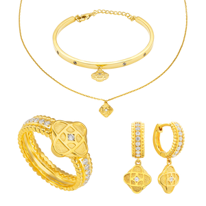 Bộ trang sức Vàng 18K đính đá ECZ PNJ Kim Bảo Như Ý 00258-03365