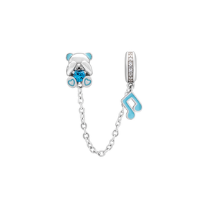 Hạt Charm Bạc đính đá PNJSilver hình gấu tập hát ZTXMW060007