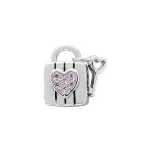 Hạt Charm Bạc đính đá PNJSilver hình ổ khóa trái tim ZTZTW060021