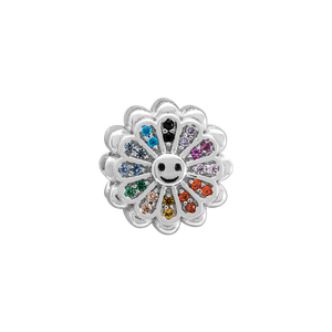 Hạt Charm Bạc đính đá PNJSilver hình bông hoa ZTZTW060022