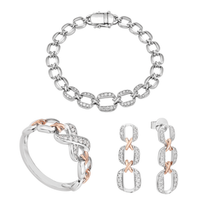 Bộ trang sức Kim cương Vàng trắng 14K PNJ 00664-00076