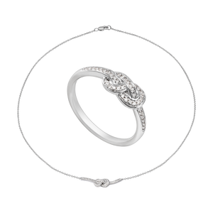 Bộ trang sức Kim cương Vàng trắng 14K PNJ 60013-60450