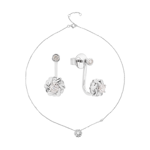 Bộ trang sức Kim cương Vàng trắng 14K PNJ Timeless 03414-00544