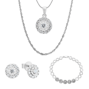 Bộ trang sức Vàng trắng Ý 18K PNJ 00583-00064