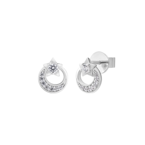 Bông tai Vàng trắng 14K đính đá ECZ Disney|PNJ XMXMW002818