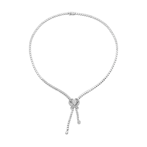 Dây cổ cưới Kim cương Vàng trắng 14K PNJ Trầu Cau DDDDW000767