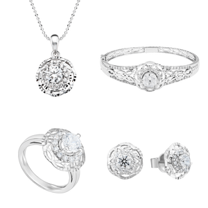 Bộ trang sức Vàng trắng Ý 18K đính đá CZ PNJ 00455-00167