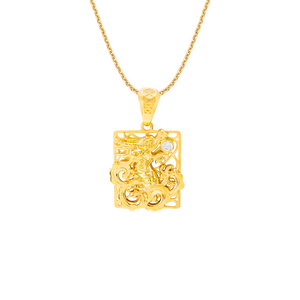 Mặt dây chuyền nam Vàng 18K đính đá ECZ PNJ Kim Long Trường Cửu XM00Y002119