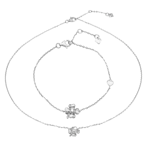 Bộ trang sức Kim cương Vàng trắng 14K PNJ 00544-00445