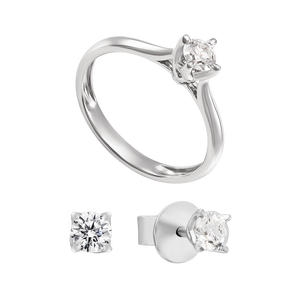 Bộ trang sức Kim cương Vàng trắng 14K PNJ 05653-01904