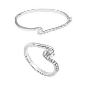 Bộ trang sức Kim cương Vàng trắng 14K PNJ 13128-01082