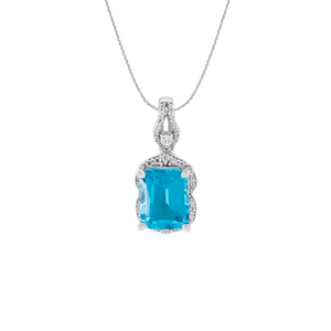 Mặt dây chuyền Vàng trắng 14K đính đá Topaz PNJ TPXMW000378