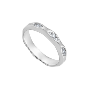 Nhẫn Kim cương Vàng Trắng 14K PNJ Trầu Cau DDDDW013350