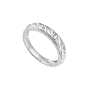 Nhẫn Kim cương Vàng Trắng 14K PNJ Trầu Cau DDDDW013351