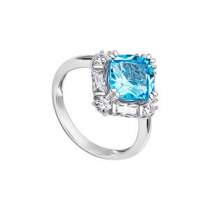 Nhẫn Vàng trắng 14K đính đá Topaz PNJ TPXMW000728