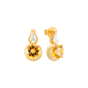 Bông tai Vàng 18K đính đá Citrine PNJ CTXMY000159