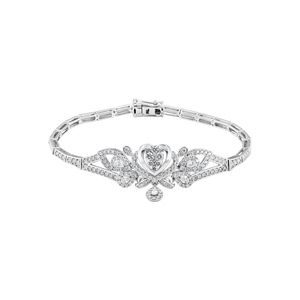 Lắc tay Kim cương Vàng Trắng 14K PNJ Trầu Cau DDDDW000892