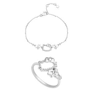 Bộ trang sức Bạc đính đá PNJ ❤️ HELLO KITTY 00042-00144