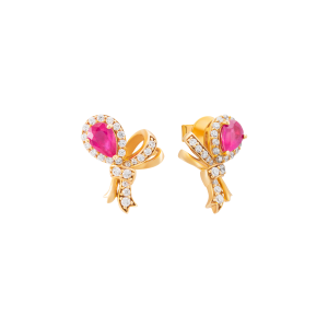 Bông tai Vàng 18K đính đá Ruby PNJ RBXMY000329