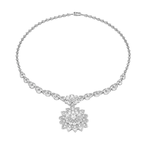 Dây cổ Vàng trắng 10K đính đá ECZ PNJ XMXMW000267