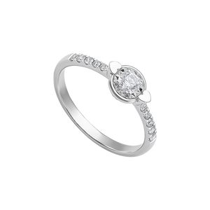 Nhẫn Kim cương Vàng Trắng 14K PNJ DDDDW060601