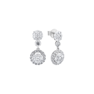 Bông tai Vàng trắng 14K đính đá ECZ PNJ XMXMW002774
