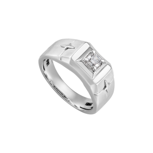 Nhẫn nam Kim cương Vàng trắng 14K PNJ DD00W005617