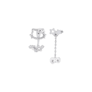 Bông tai Bạc đính đá PNJ ❤️ HELLO KITTY XMXMW000085