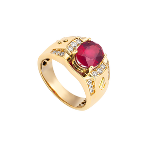 Nhẫn nam Vàng 18K đính đá Ruby MANCODE by PNJ RBXMY001294