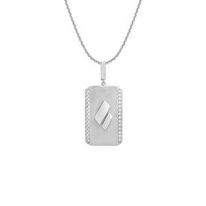 Mặt dây chuyền nam Vàng trắng 10K đính đá ECZ MANCODE by PNJ XM00W000869