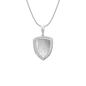 Mặt dây chuyền nam Vàng trắng 10K đính đá ECZ MANCODE by PNJ XM00W000880