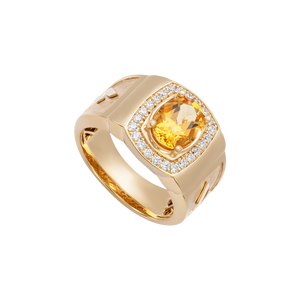 Nhẫn nam Vàng 18K đính đá Citrine MANCODE by PNJ CTXMY000663