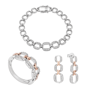 Bộ trang sức Kim cương Vàng trắng 14K PNJ 00664-00458