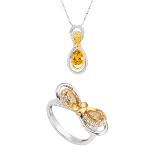 Bộ trang sức Vàng 18K đính đá Citrine PNJ 00036-00001