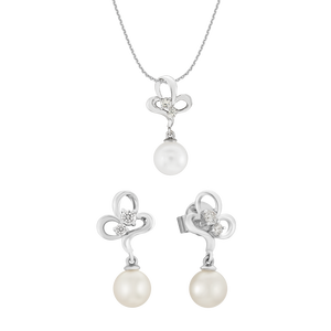 Bộ trang sức Vàng trắng 14K đính Ngọc trai Freshwater PNJ 00286-00332