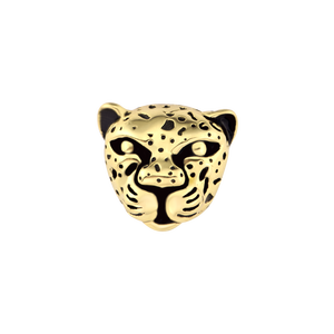 Hạt charm xỏ DIY PNJSilver hình đầu con báo vàng 0000S060000