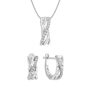 Bộ trang sức Kim cương Vàng trắng 14K PNJ 60199-60081