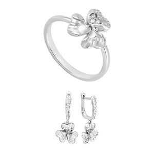 Bộ trang sức Vàng trắng Ý 18K đính đá ECZ PNJ 02399-04019