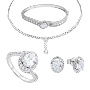 Bộ trang sức cưới Vàng trắng 10K đính đá ECZ PNJ 02751-01271